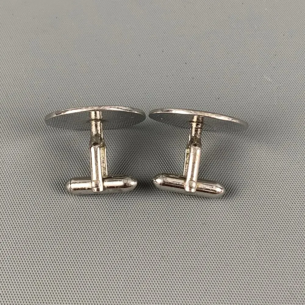 SWANK Silver Embossed Metal Cuff Links